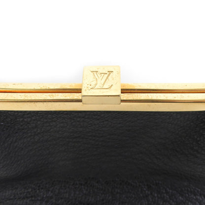 LOUIS VUITTON Coin Case Suhari Portomonet Vienois Leather Black Gold Unisex M91834 e55861f