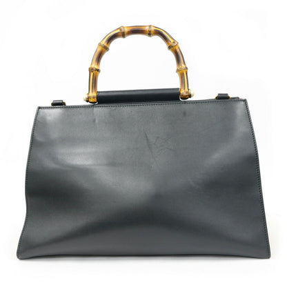 Gucci Shoulder Bag Bamboo Handbag Black Ladies