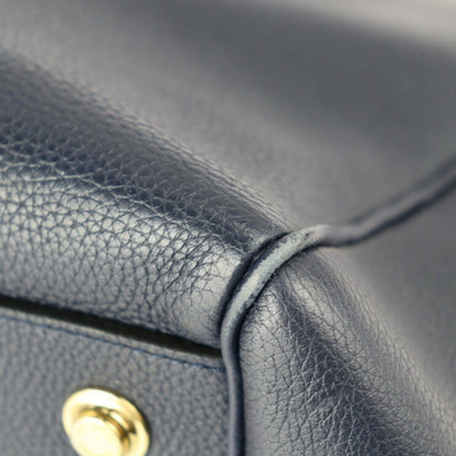 LOUIS VUITTON Mira MM Handbag M53948 Taurillon Leather Blue Marine 2WAY Gold Hardware
