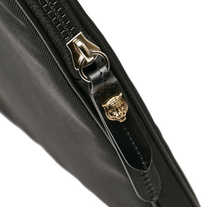 Gucci Embroidered Tiger Clutch Bag Laptop Case 473884 Black Canvas Ladies GUCCI