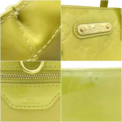 LOUIS VUITTON Handbag Wilshire PM Yellow Green Monogram Vernis M91643 Patent Leather M049  Embossed Enamel LV