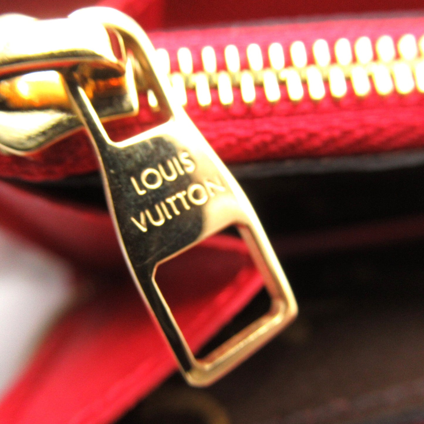 LOUIS VUITTON Zippy wallet Brown Red Cerise Monogram PVC coated canvas leather M61854