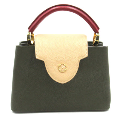 LOUIS VUITTON CapucineBB Khaki Beige Taurillon Clemence Leather leather