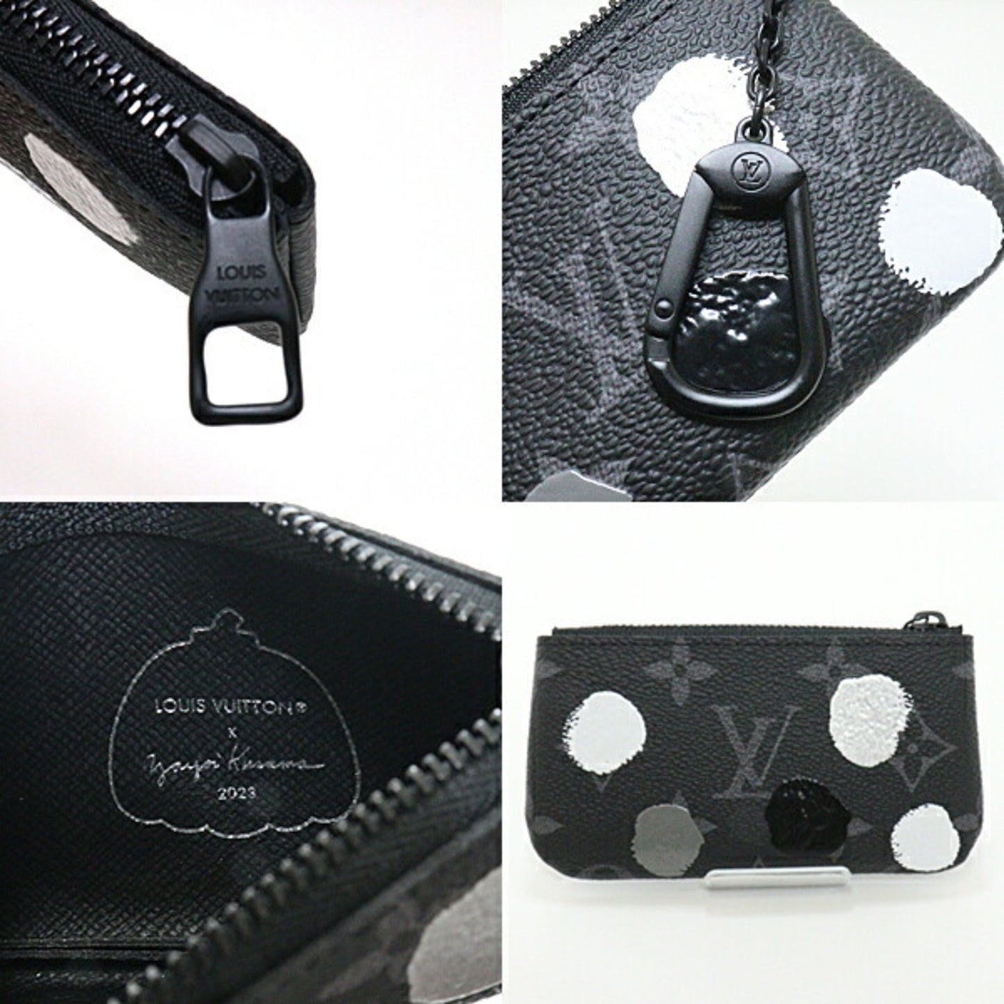 LOUIS VUITTON Yayoi Kusama Collaboration Coin Case Key Pouch Black Dot Pattern