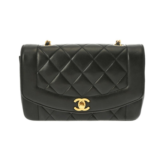 CHANEL Chanel Matelasse Diana 22cm Chain Shoulder Black Women's Lambskin Bag