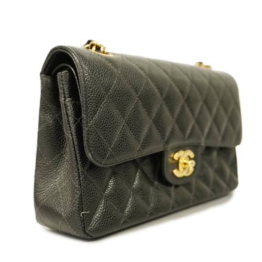 CHANEL  Big Matelasse W Flap W Chain Women's Caviar Leather Shoulder Bag