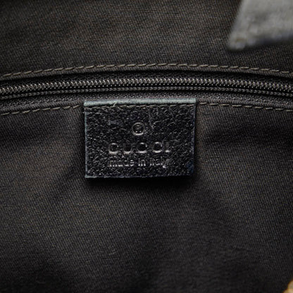 GUCCI GG Canvas Abbey 130738 Black Leather Women's