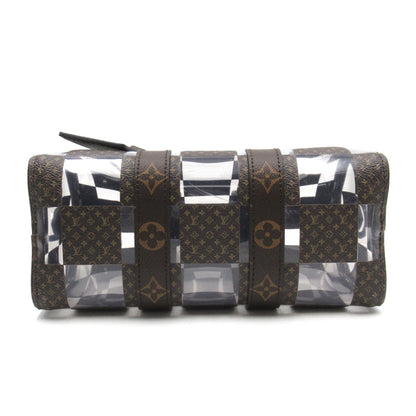 LOUIS VUITTON Keepall Bandouliere 25 Brown Clear PVC coated canvas Monogram Chess M20872