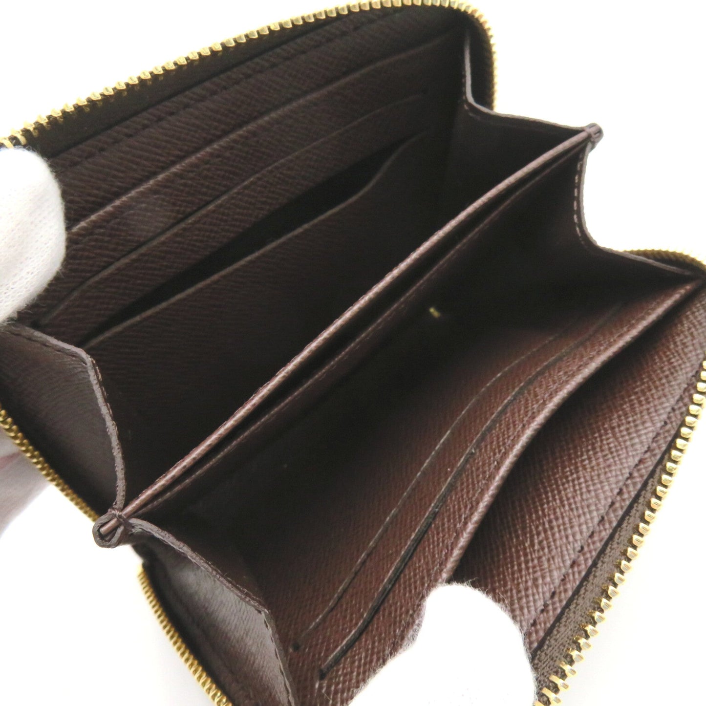 LOUIS VUITTON Zippy coin purse Brown Ebene Damier PVC coated canvas N63070