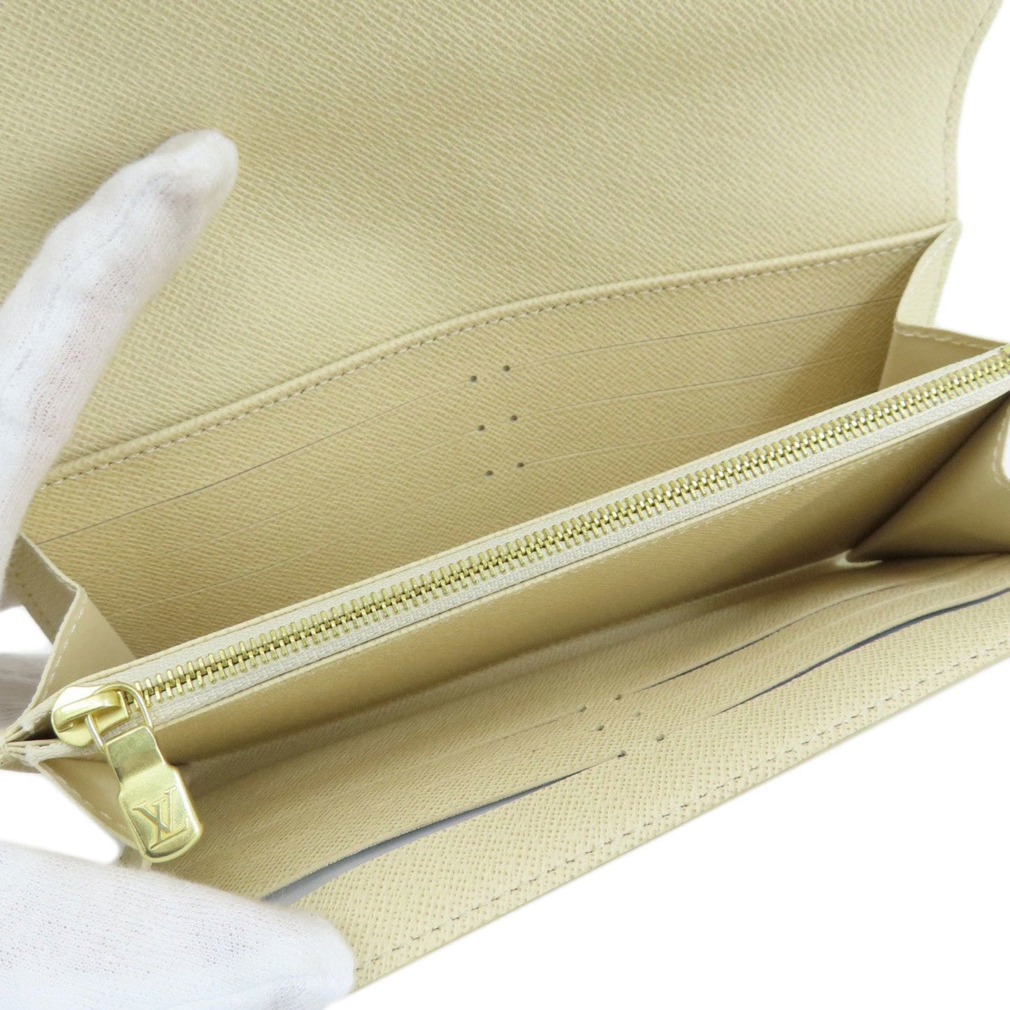LOUIS VUITTON N63208 Portefeuille Sarah Damier Azur Long Wallet Canvas Women's