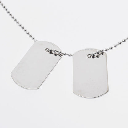 Gucci 2P diamond dock tag unisex K18WG necklace