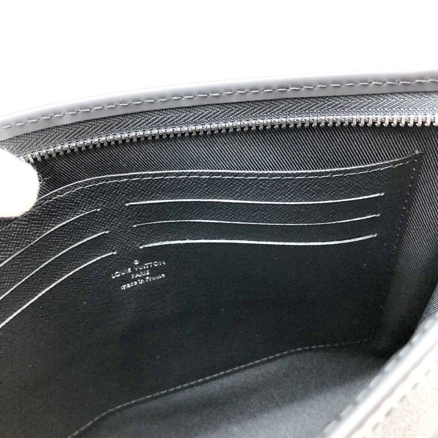 LOUIS VUITTON Pochette Voyage M61692 Monogram Eclipse Black Silver Hardware Men's Second Bag