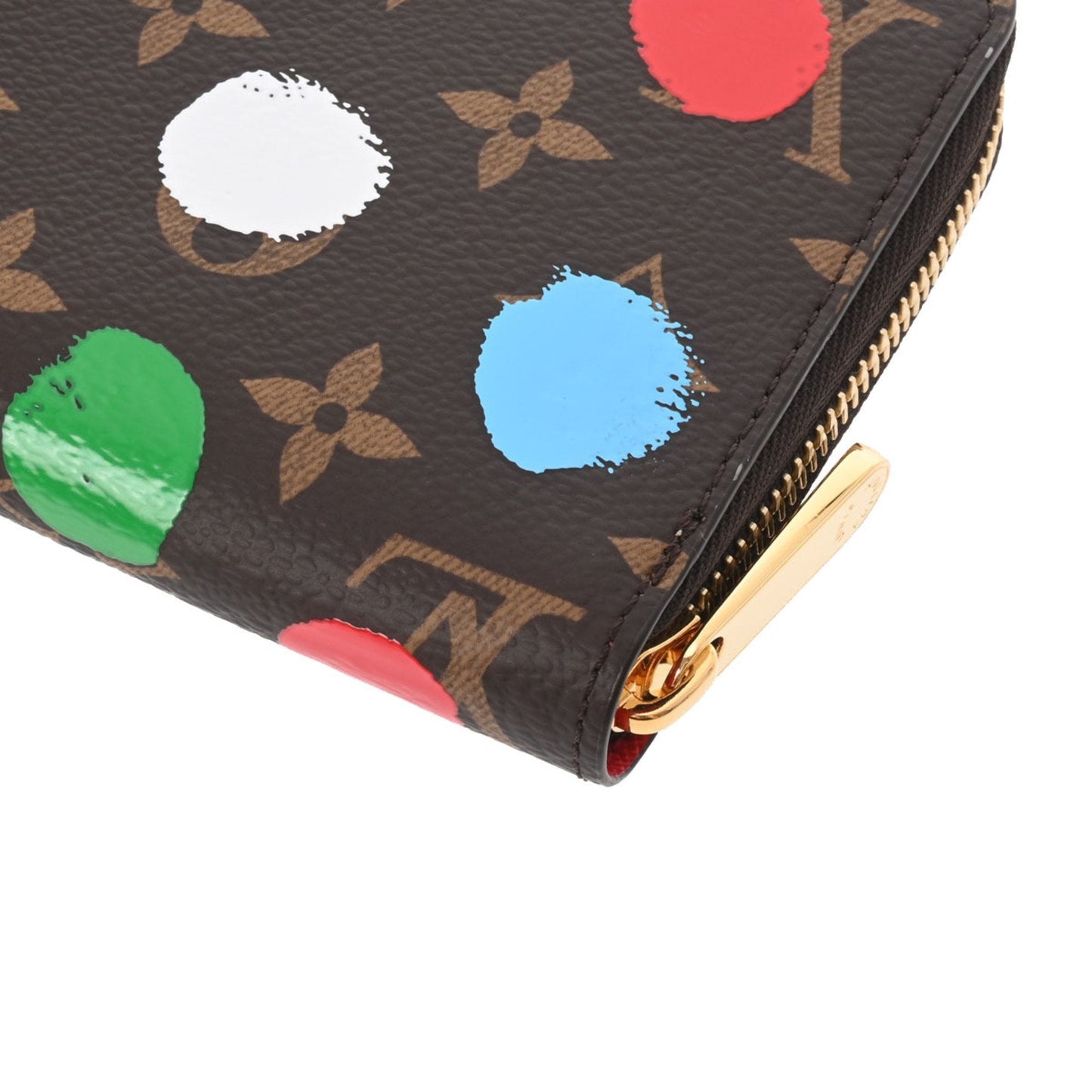 LOUIS VUITTON Monogram Painted Dot LV x YK Yayoi Kusama Zippy Brown M81864 Long Wallet
