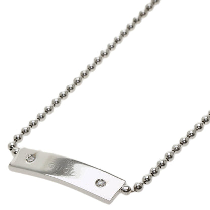 Gucci Plate 2P Diamond Necklace K18 White Gold Ladies GUCCI