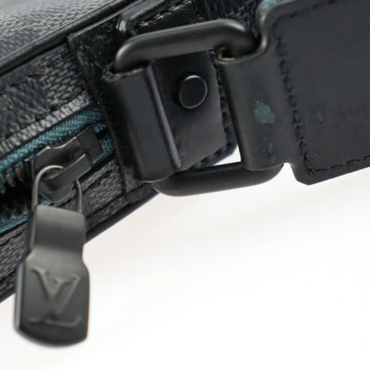 LOUIS VUITTON Alpha Messenger Shoulder Bag N40188 Damier Graphite Canvas Leather Black