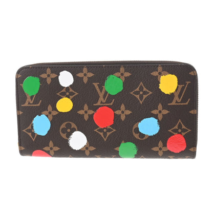 LOUIS VUITTON Monogram Painted Dot LV x YK Yayoi Kusama Zippy Brown M81864 Long Wallet