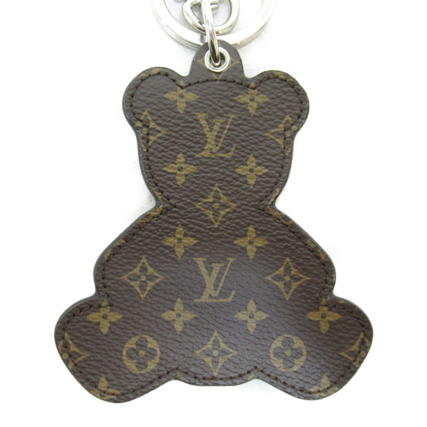 LOUIS VUITTON Portocre Christmas Keychain Brown leather MO0342