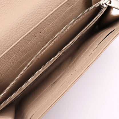 LOUIS VUITTON Portefeuille Iris Bifold Wallet M60144 Monogram Mahina Galle Beige Series Silver Hardware Long