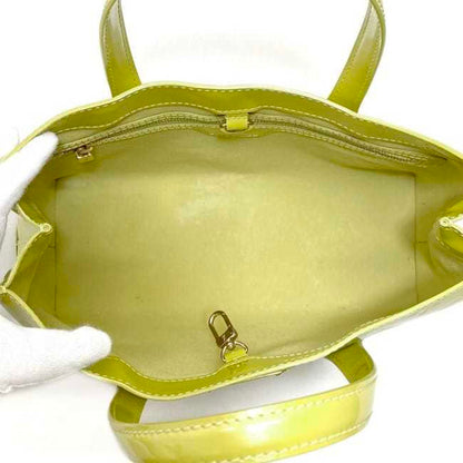 LOUIS VUITTON Handbag Wilshire PM Yellow Green Monogram Vernis M91643 Patent Leather M049  Embossed Enamel LV