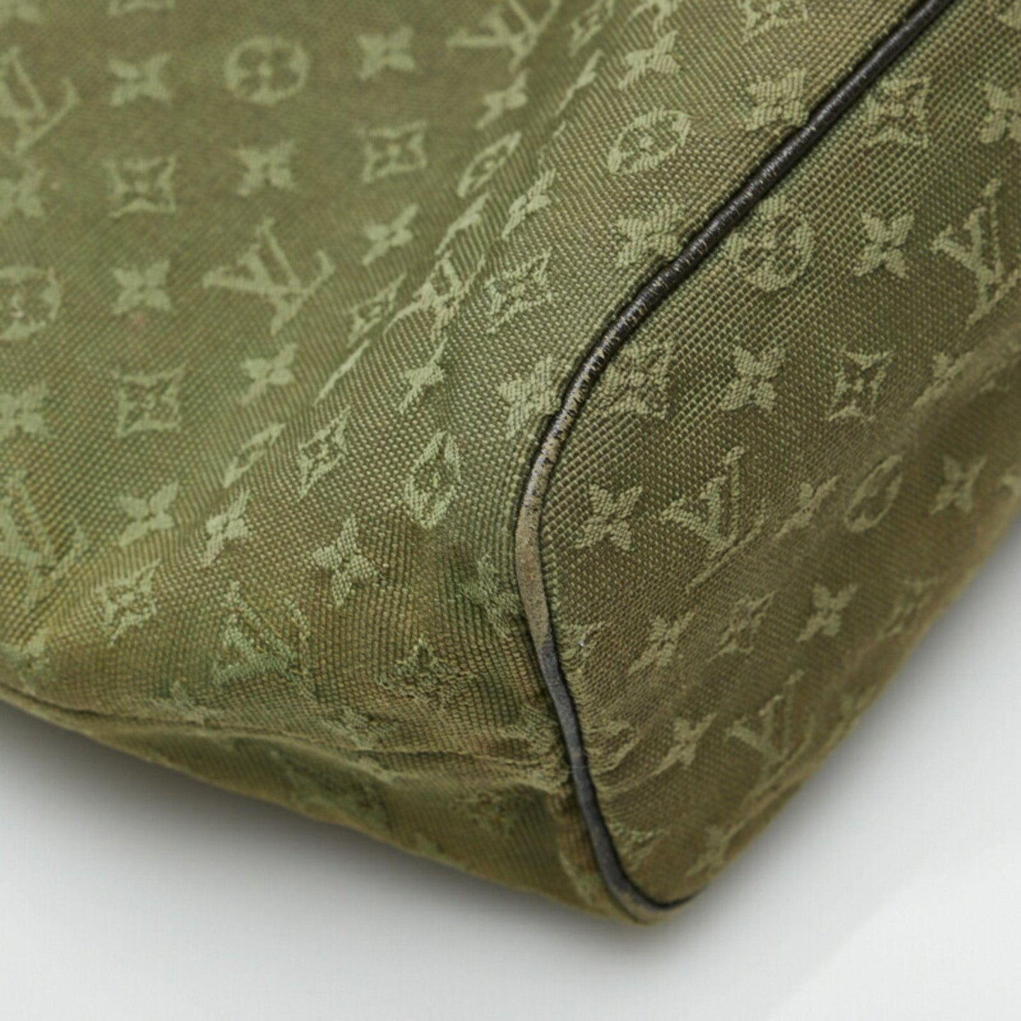 LOUIS VUITTON Monogram Lucile GM Shoulder Bag Tote M92681 Green Dark Brown Canvas Leather Women's