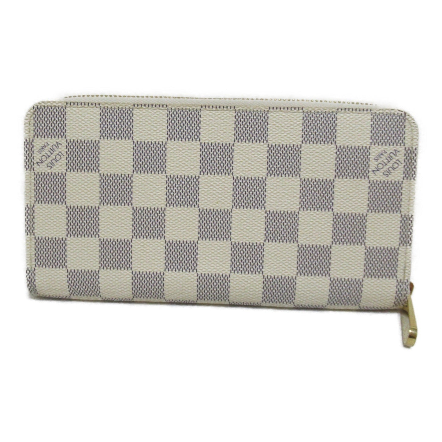 LOUIS VUITTON Zippy Wallet Round Long Wallet Ivory Damier Azur PVC coated canvas N60019