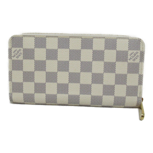 LOUIS VUITTON Zippy Wallet Round Long Wallet Ivory Damier Azur PVC coated canvas N60019