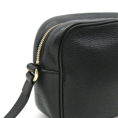 Gucci Soho Small Disco Tassel Shoulder Bag Pochette Leather Black 308364