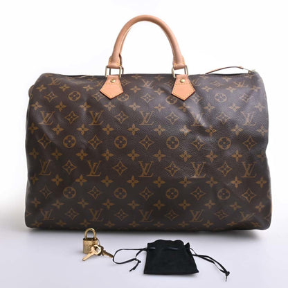 LOUIS VUITTON Monogram Speedy 40 Handbag Boston Bag M41522 Brown Women's