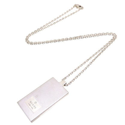 Gucci SV925 Plate Pendant Women's Men's Necklace Silver 925