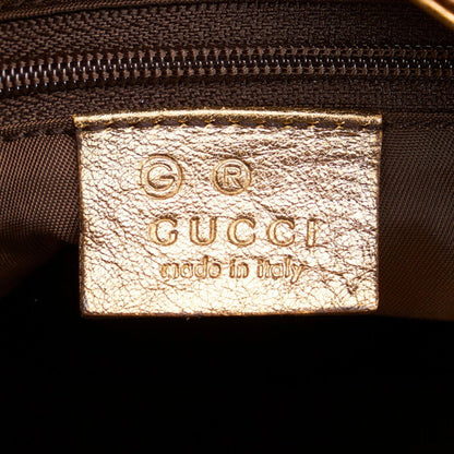 Gucci Shima One Shoulder Bag 257296 Gold Canvas Leather Ladies GUCCI
