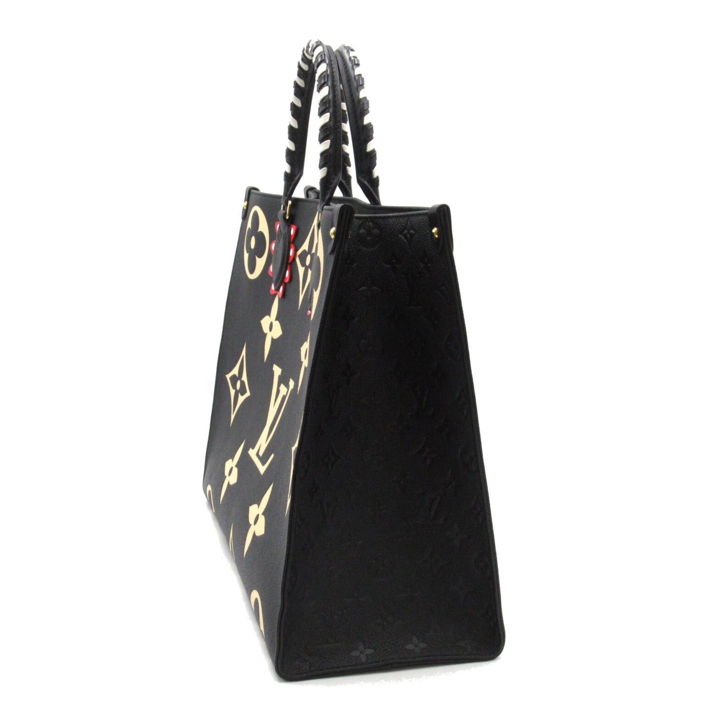 LOUIS VUITTON V Crafty On The Go GM Black Black Monogram empreinte leather M45373