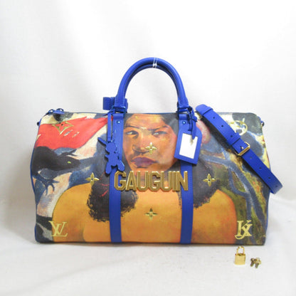 LOUIS VUITTON Gauguin Keepall Bandouliere 50 Boston Bag Blue PVC coated canvas Masters collection