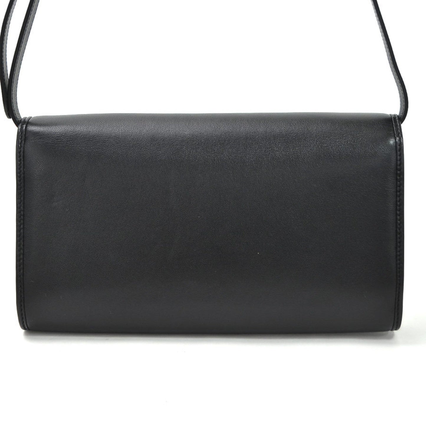 Gucci Shoulder Bag Clutch 2Way Interlocking G Black Leather GUCCI Women's 628521