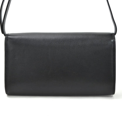 Gucci Shoulder Bag Clutch 2Way Interlocking G Black Leather GUCCI Women's 628521
