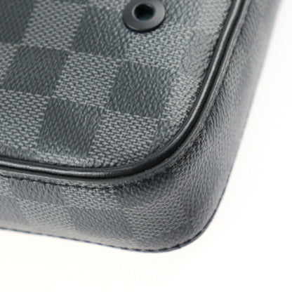 LOUIS VUITTON Alpha Messenger Shoulder Bag N40188 Damier Graphite Canvas Leather Black
