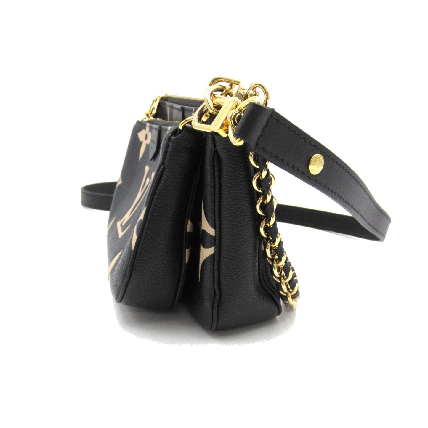 LOUIS VUITTON Multi Pochette Accessoires Black Monogram empreinte leather M45777