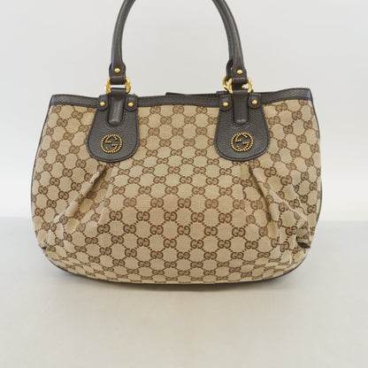 Gucci Tote Bag GG Canvas 353689 Beige/Brown Gold metal