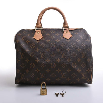 LOUIS VUITTON Monogram Speedy 30 Handbag Boston Bag M41526 Brown Women's
