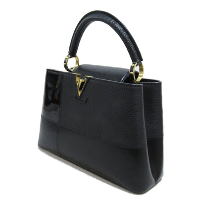 LOUIS VUITTON CapucineBB2way Shoulder Bag Black enamel Taurillon Clemence leather/snake M59269