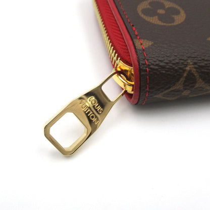 LOUIS VUITTON Zippy wallet Brown Red Cerise Monogram PVC coated canvas leather M61854