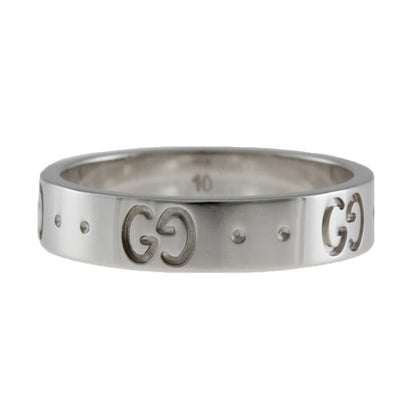 Gucci Icon Ring No. 9.5 18K K18 White Gold Women's