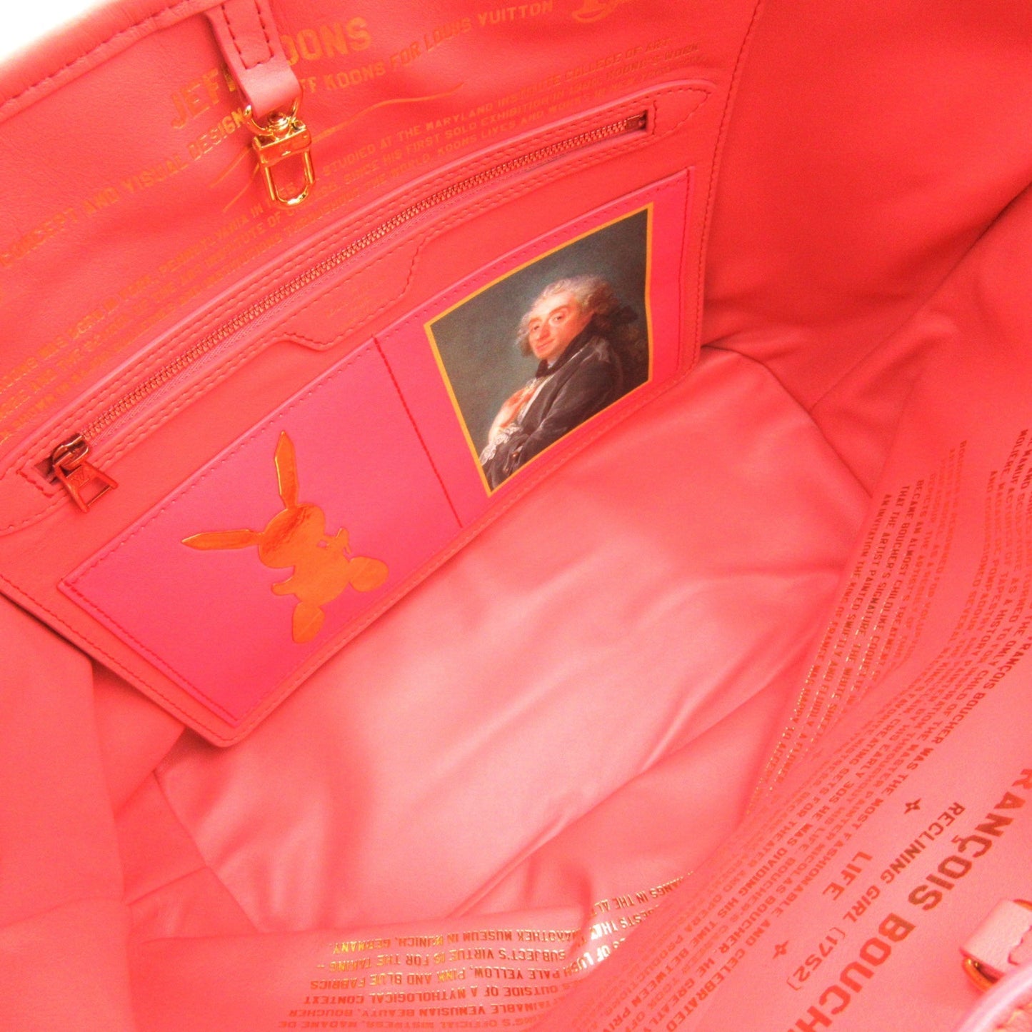 LOUIS VUITTON Neverfull MM Brown Pink Masters collection PVC coated canvas M43357