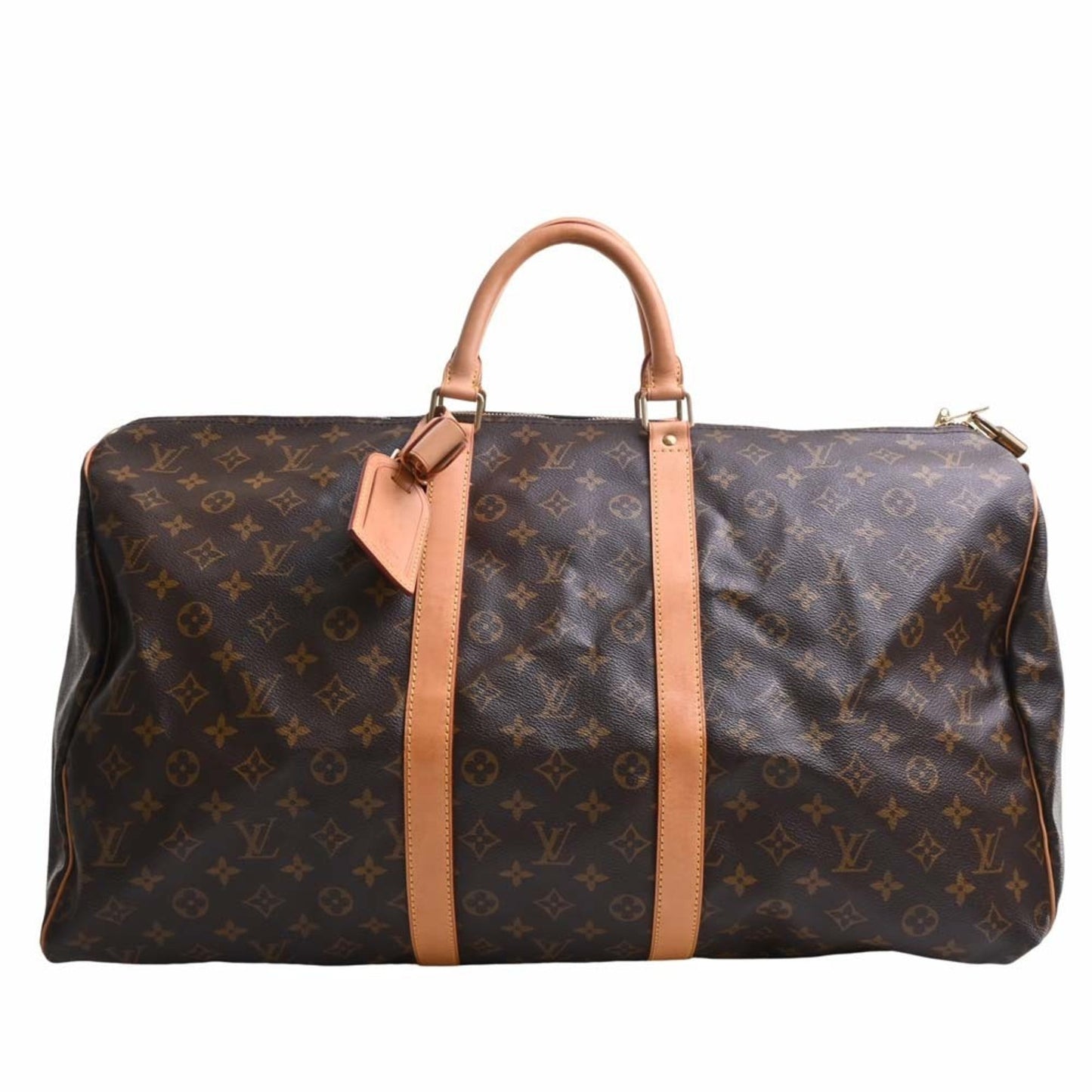LOUIS VUITTON Monogram Keepall Bandouliere 55 Handbag Boston Bag M41414 Brown Women's