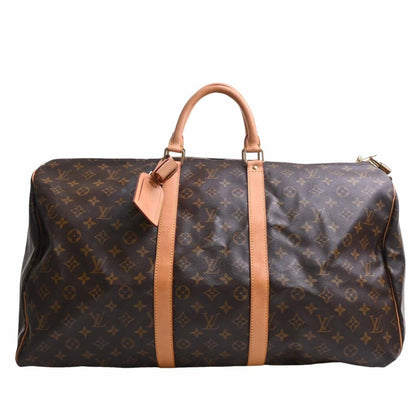 LOUIS VUITTON Monogram Keepall Bandouliere 55 Handbag Boston Bag M41414 Brown Women's