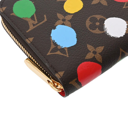 LOUIS VUITTON Monogram Painted Dot LV x YK Yayoi Kusama Zippy Brown M81864 Long Wallet