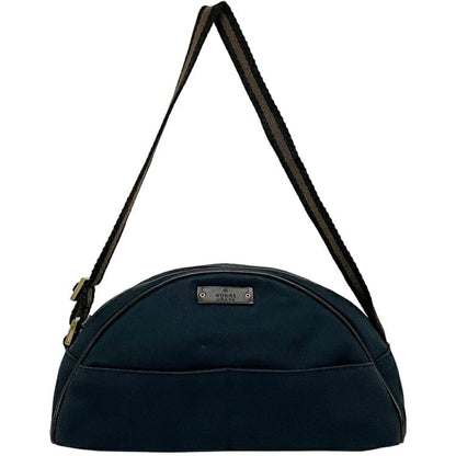 Gucci Shoulder Bag Black Micro GG 90781 Canvas Leather GUCCI Half Moon Handbag