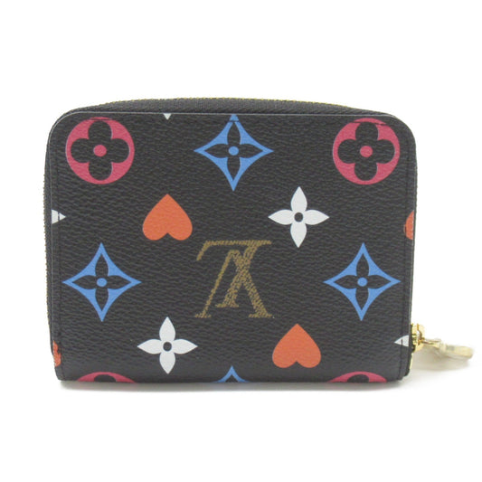 LOUIS VUITTON Zippy coin purse Black Black leather Game on M80305