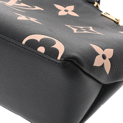 LOUIS VUITTON Monogram Implant Petit Palais PM Black Beige M58913 Women's Leather Bag
