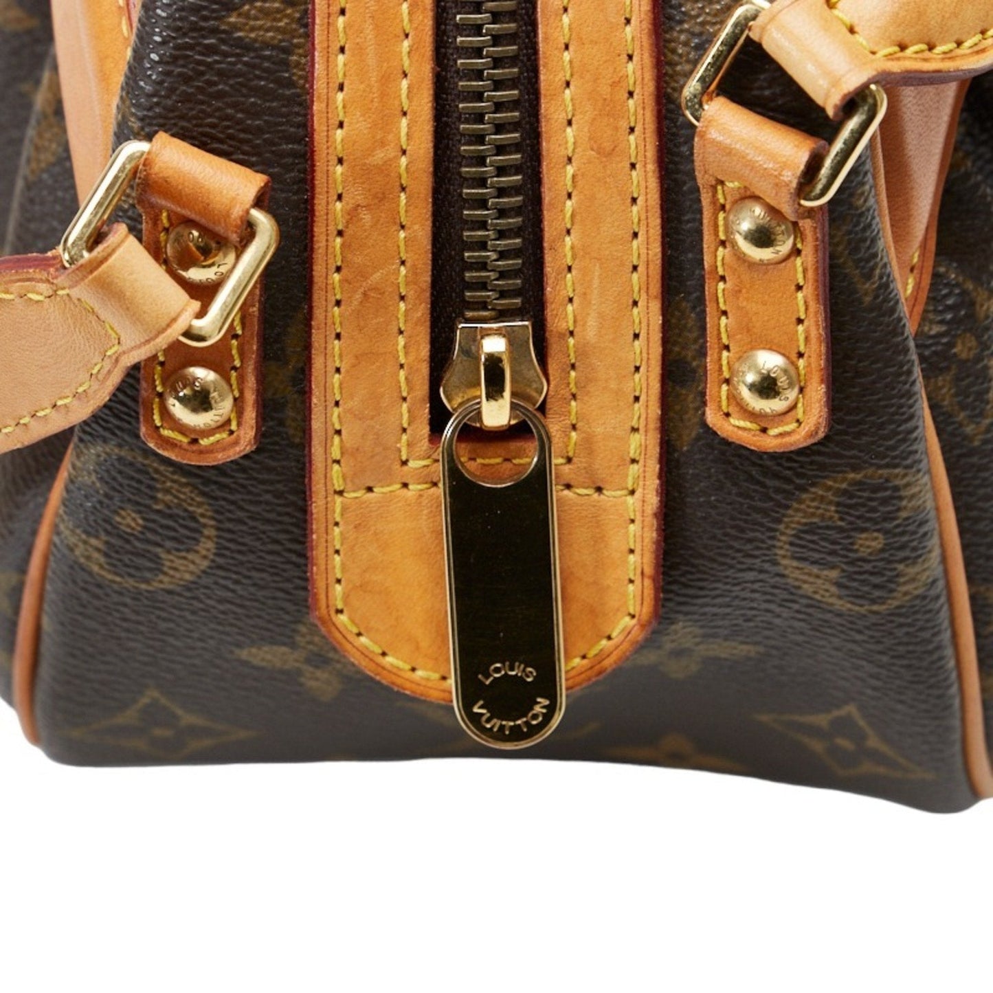 LOUIS VUITTON Monogram Clara Handbag M40057 Brown PVC Leather Ladies