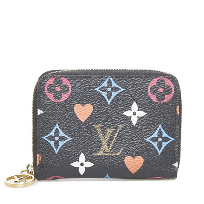 LOUIS VUITTON Monogram Game On Zippy Coin Purse Case M80305 Noir Black PVC Leather Ladies